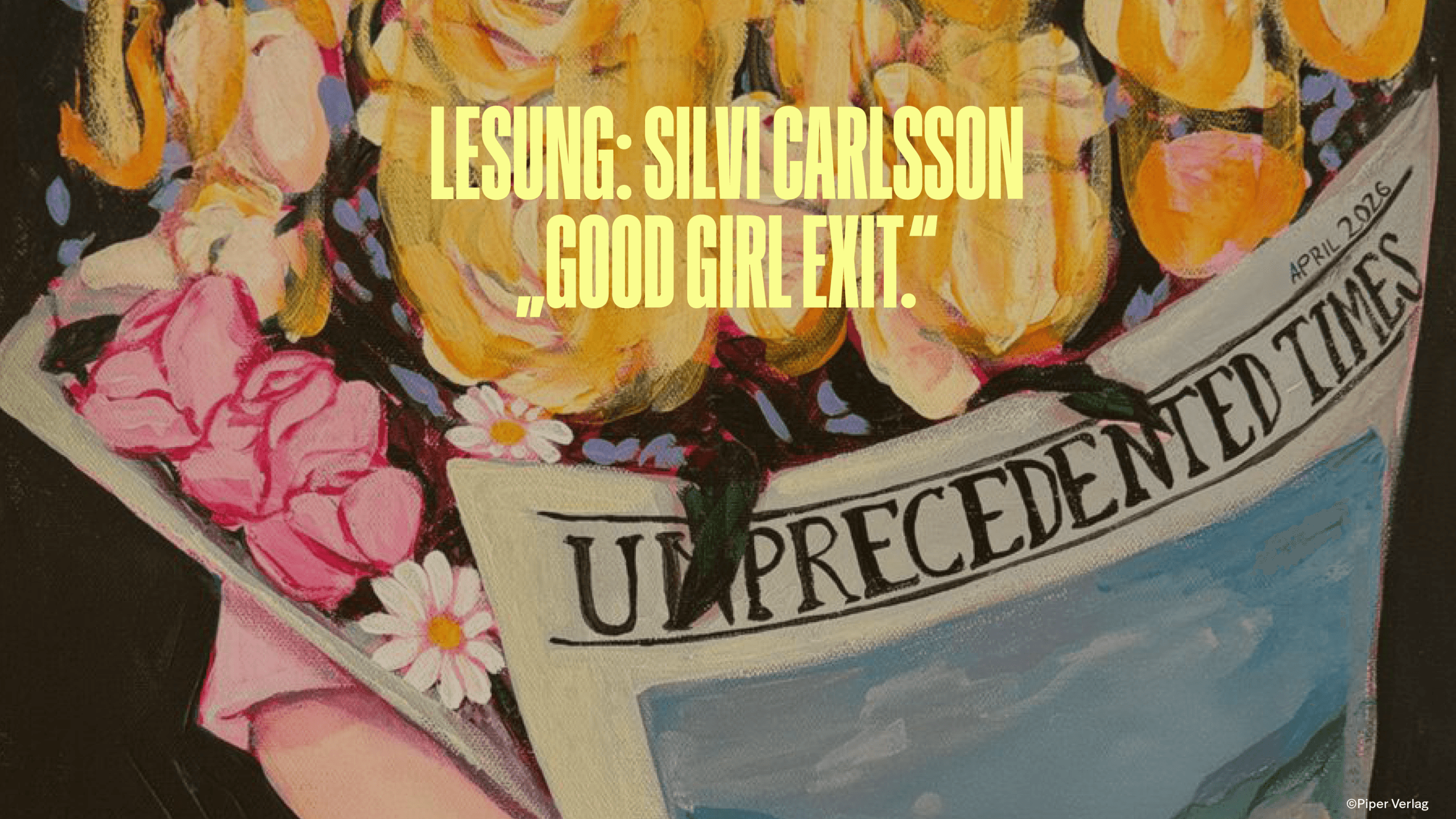 Promotional image for Silvi Carlsson’s Good Girl Exit author talk.