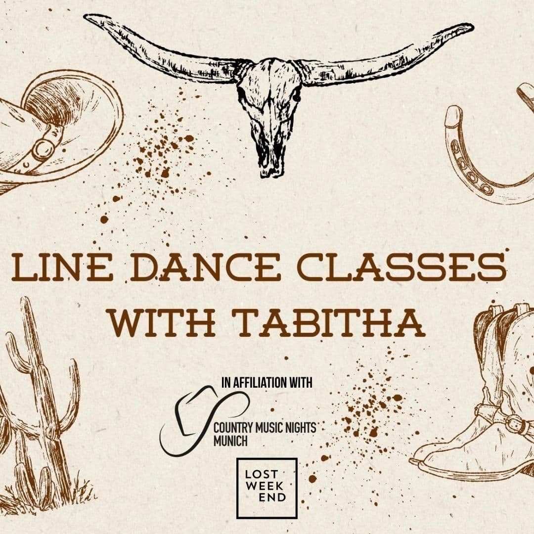 Dancers in a line at a country line dancing evening