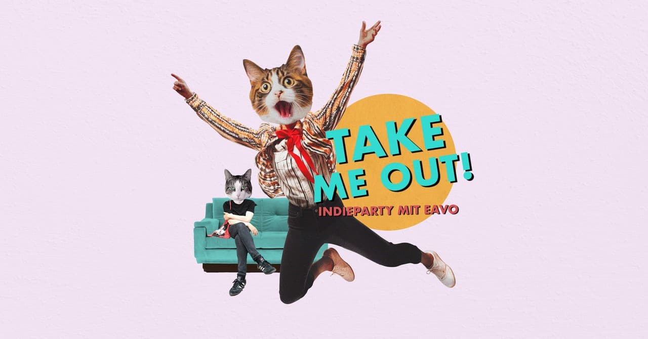 Take Me Out indie party poster for Milla Club, Munich.