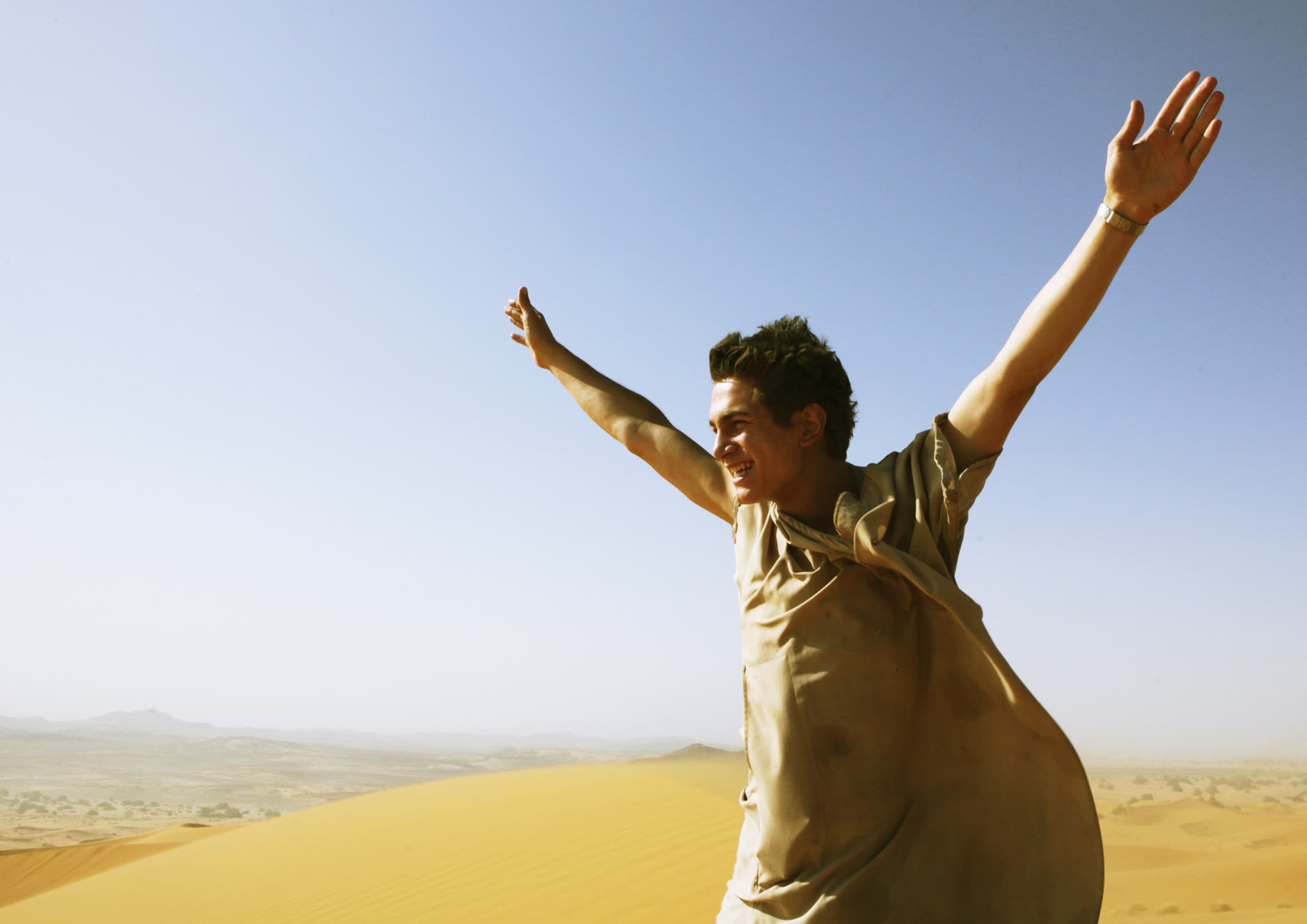 A father and teenage son travelling in Morocco in Exit Marrakesch.