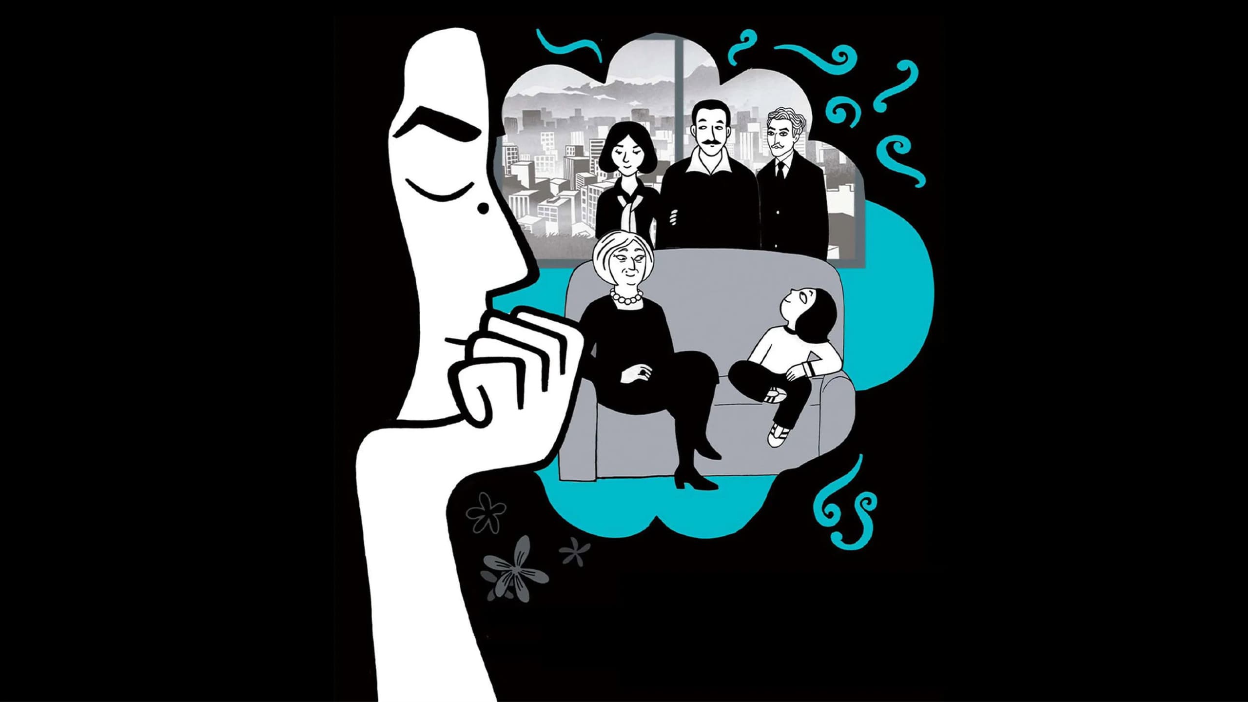Black-and-white animation still from Persepolis