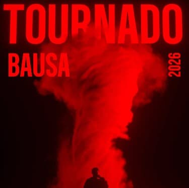 Tour poster for Bausa's Tournado 2026 concert in portrait format.