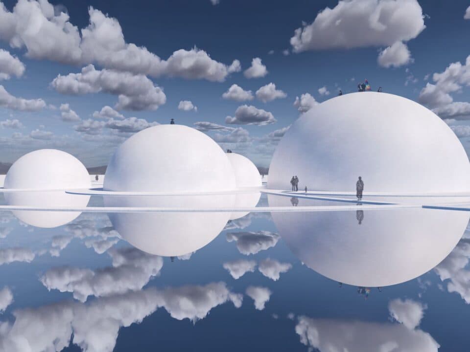 Key visual for the Tomás Saraceno Verwobene Welten exhibition