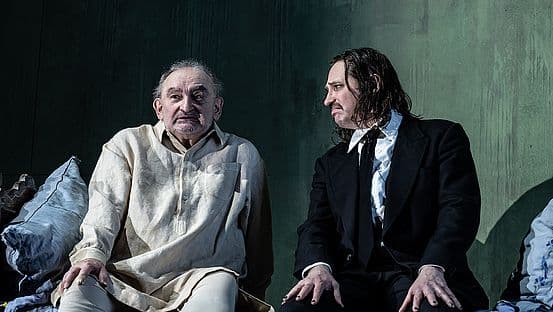 Actor Sigi Zimmerschied in costume as Kaspar Brandner in the Residenztheater production Gschichtn vom Brandner Kaspar.
