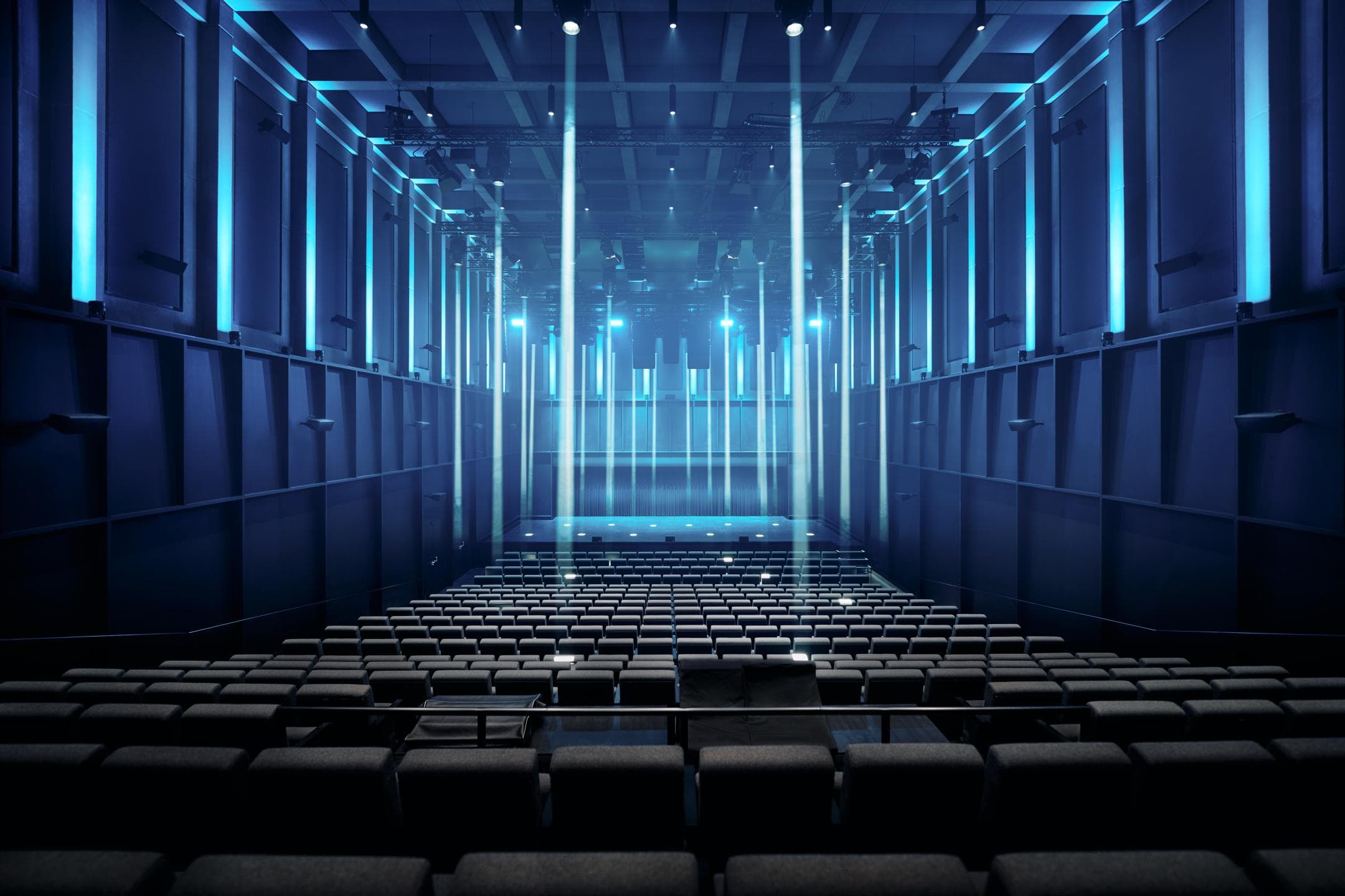 Interior view of the Elektra Tonquartier concert hall at Bergson.