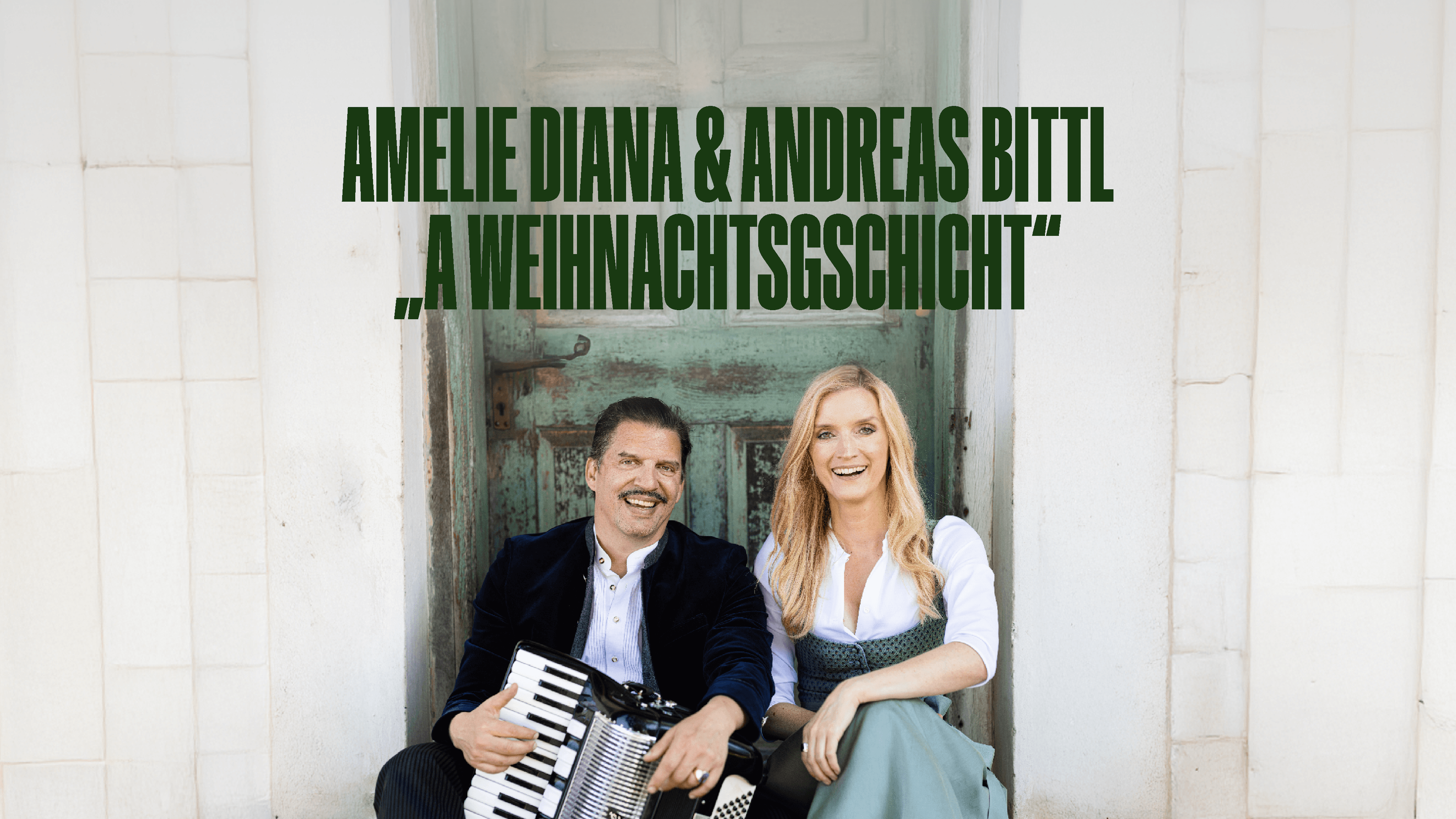 Illustrated poster artwork for the Bavarian Christmas cabaret A Weihnachtsgschicht at the Bergson Kunstkraftwerk.