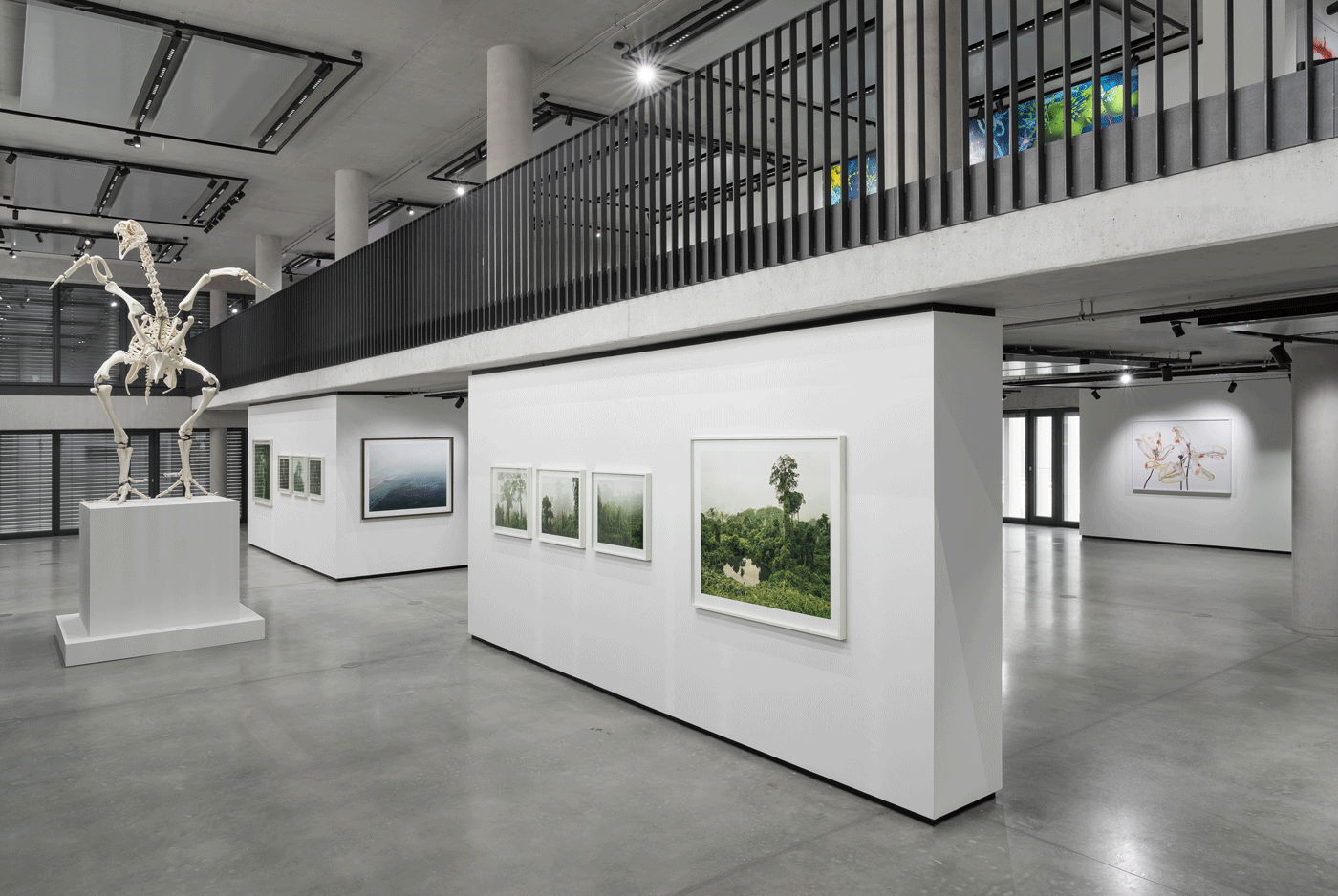 A gallery view inside Bergson Kunstkraftwerk showing works from the EARTH MATTERS exhibition on the walls of the light-filled space.