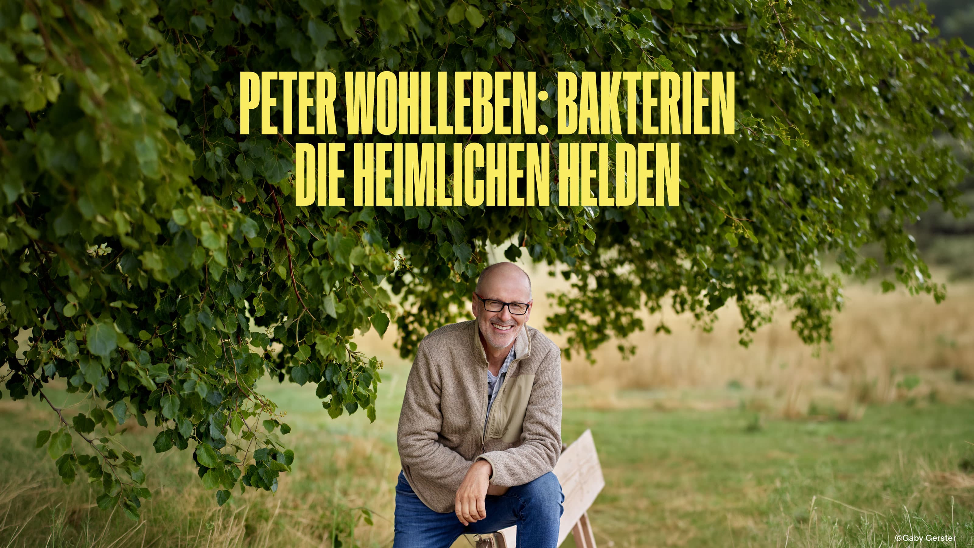 Event artwork for Peter Wohlleben's talk on bacteria, with the title text over a graphic backdrop.