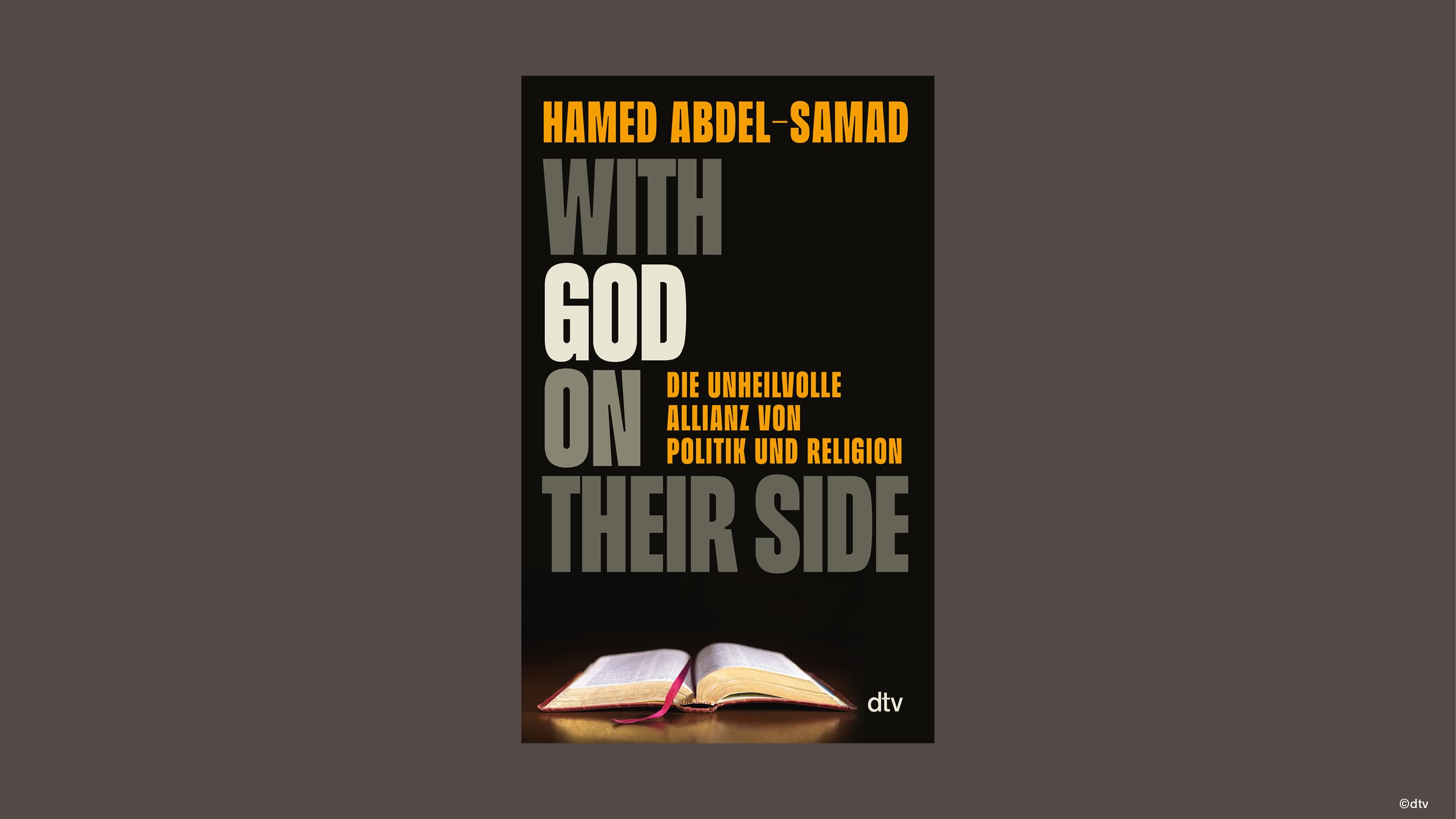 Event artwork for God on their Side, an evening with Hamed Abdel-Samad at Bergson, titled with the subtitle about politics and religion.