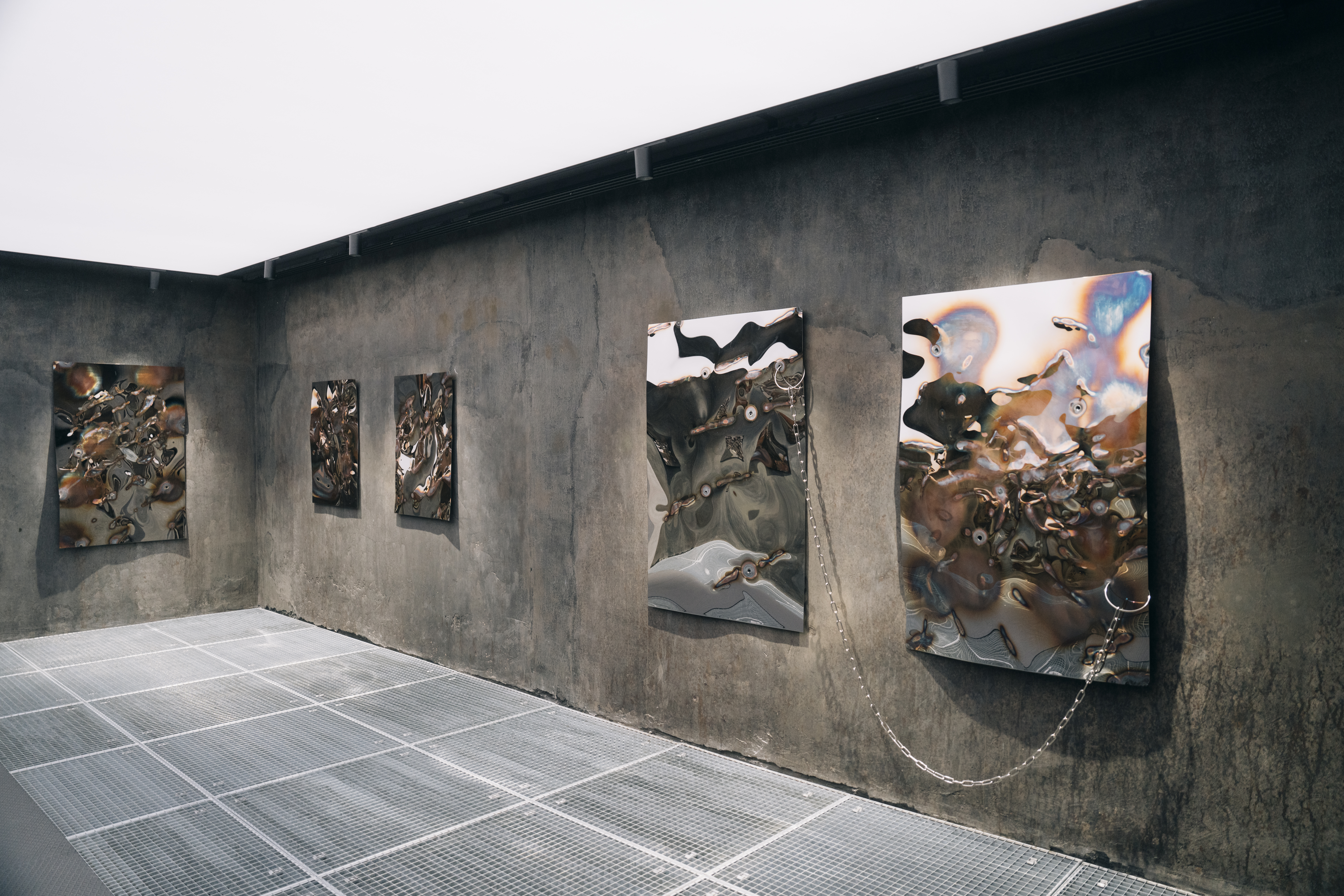 Installation view from Janine Mackenroth's KALO exhibition at the Bergson Gallery, sculptural works in the gallery space.