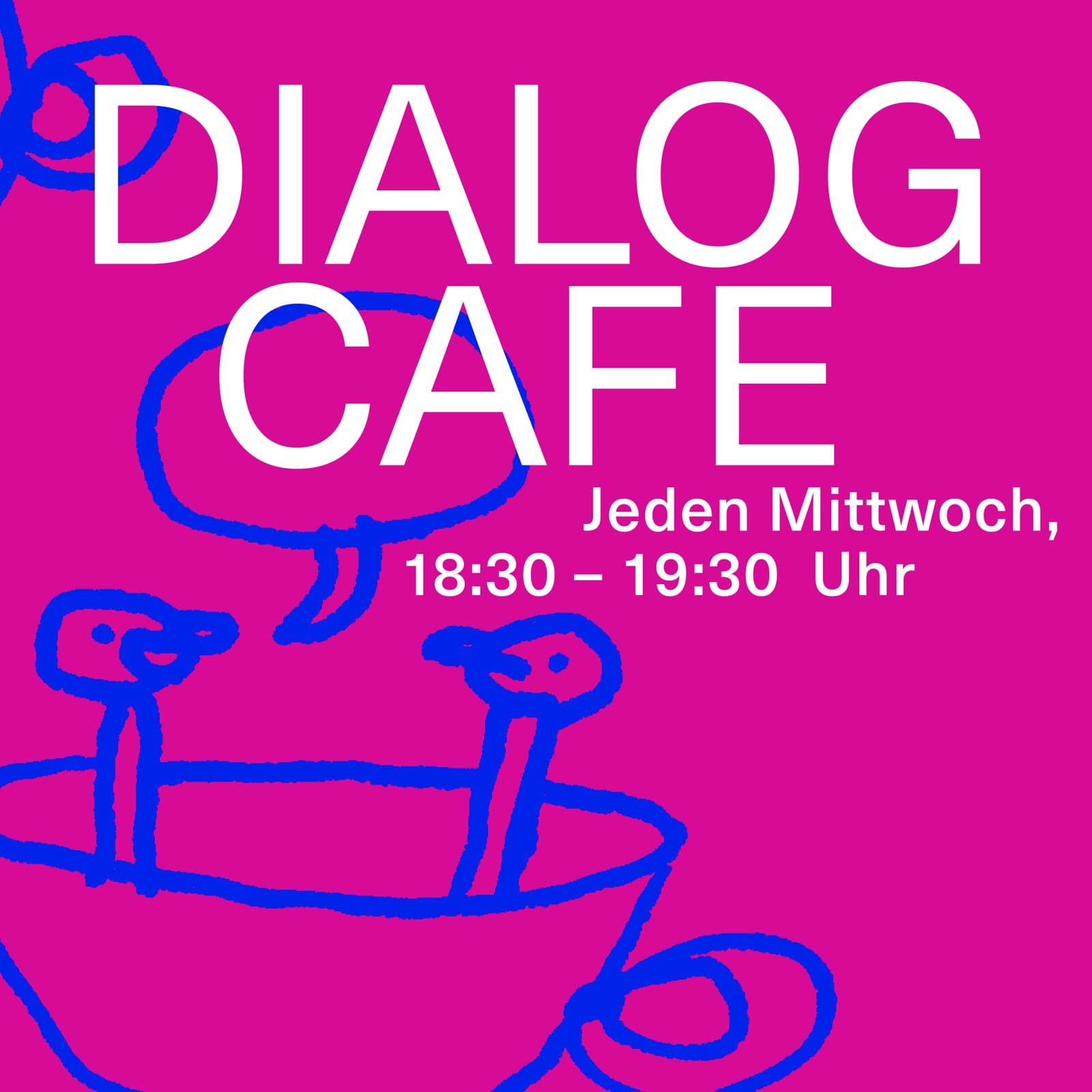 People sitting together in conversation at a table during a Dialogcafé meeting.