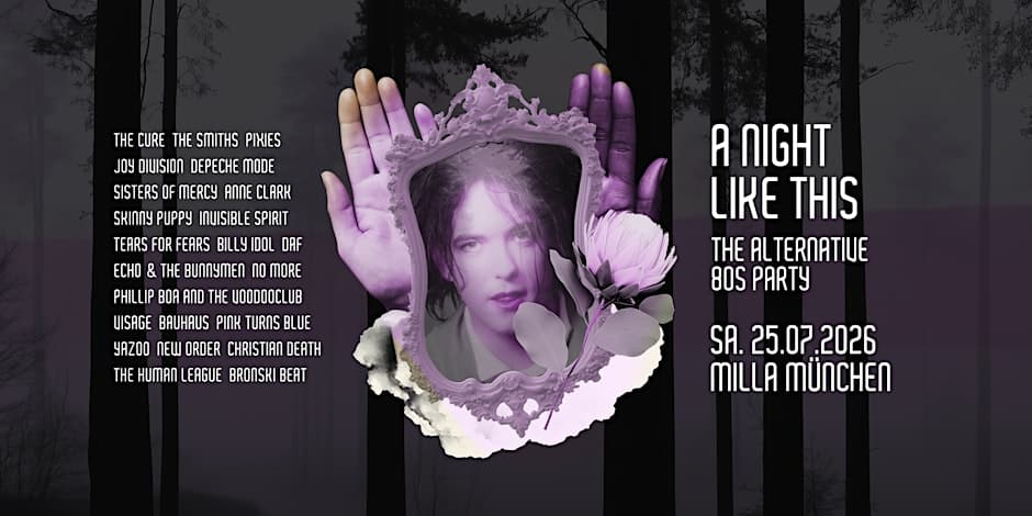 Flyer for the alternative 80s party at Milla Club.
