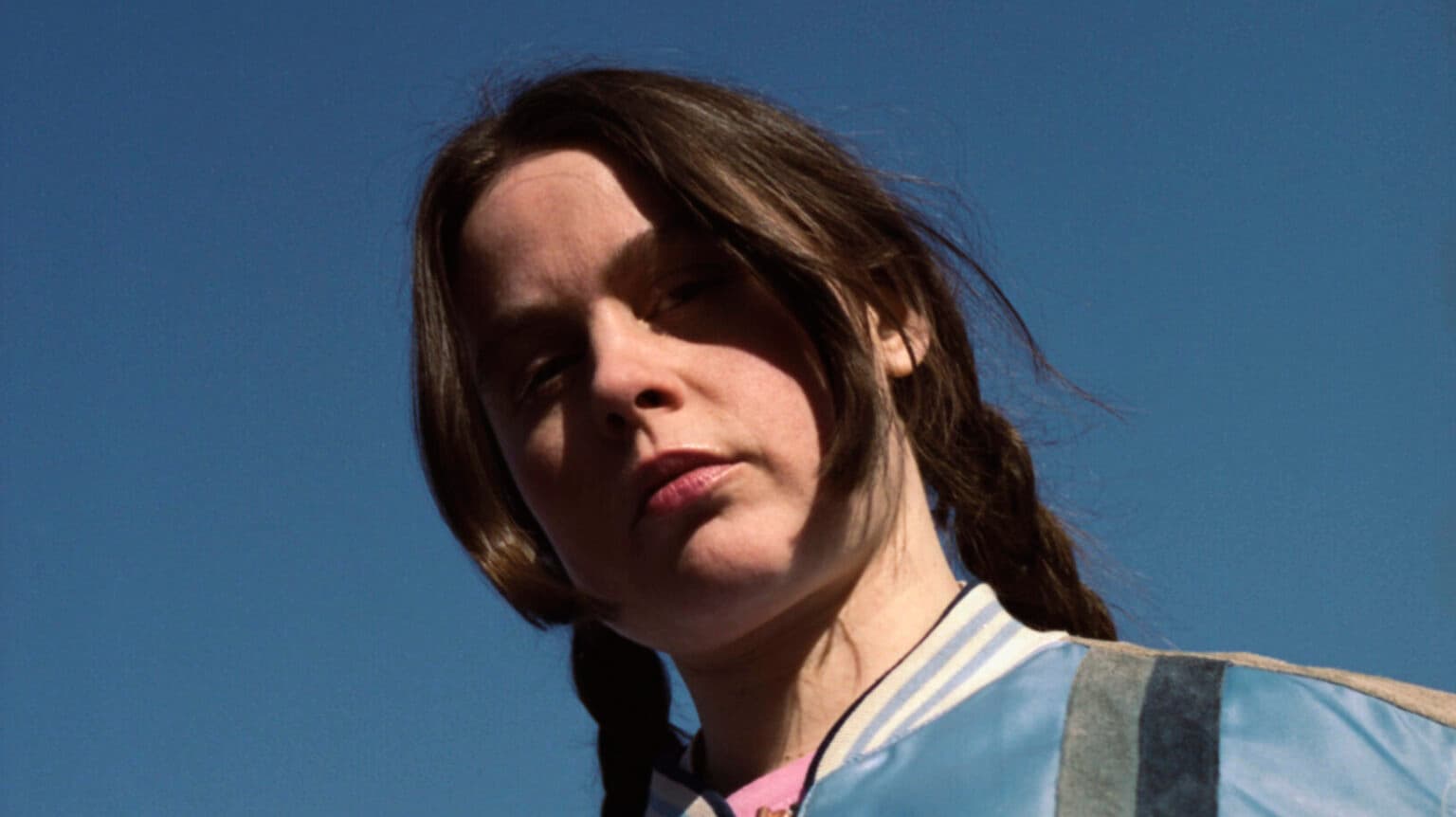 Black and white press photo of ShitKid's Åsa Söderqvist.