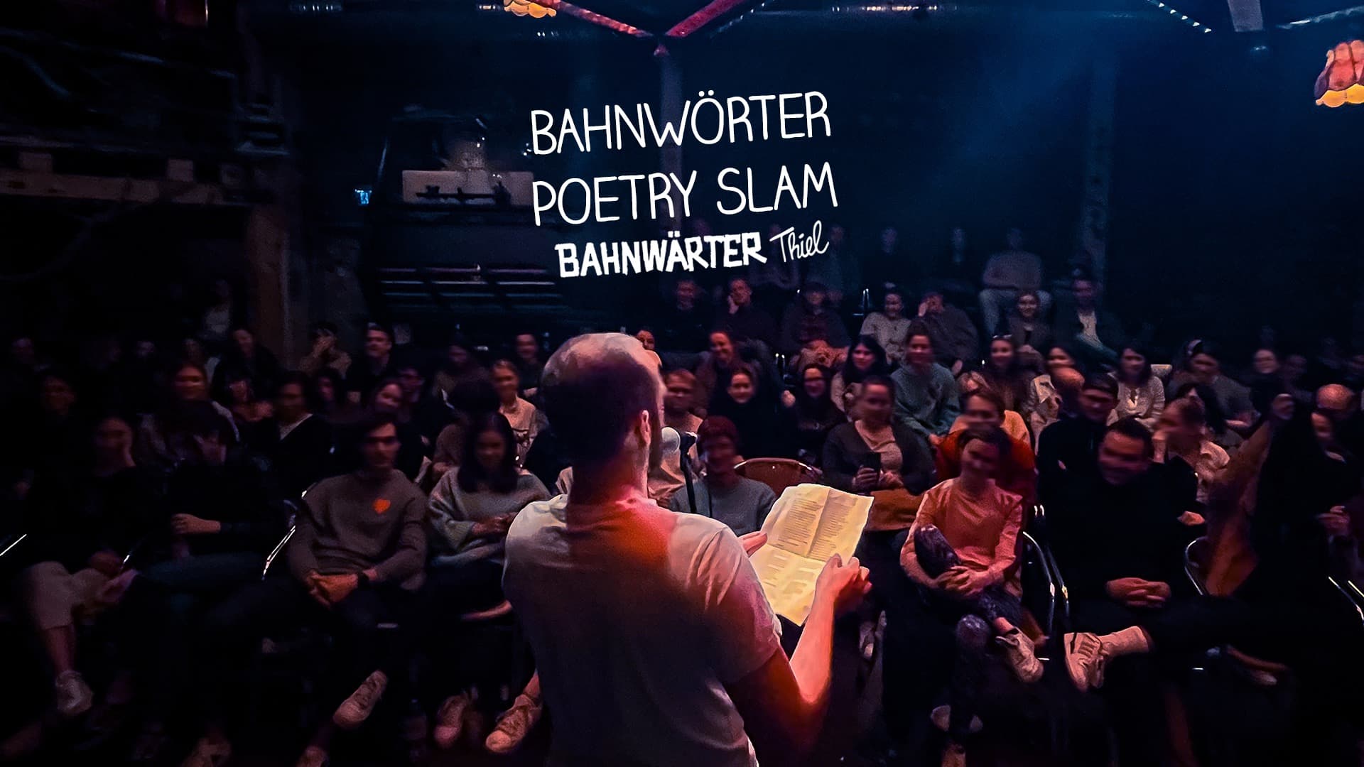 Bahnwörter Poetry Slam promotional artwork for Bahnwärter Thiel