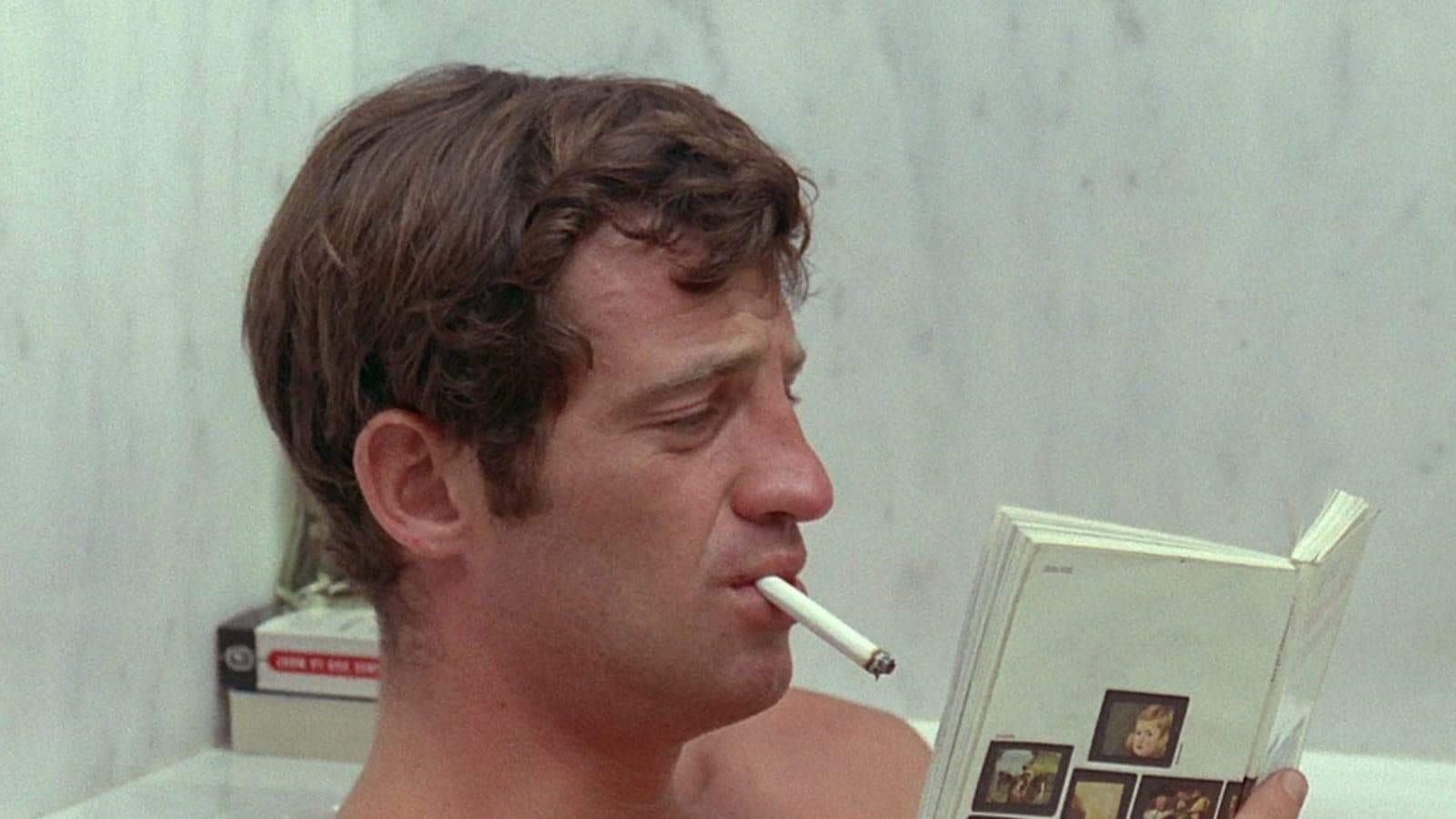 Colourful still from Godard's Pierrot le fou