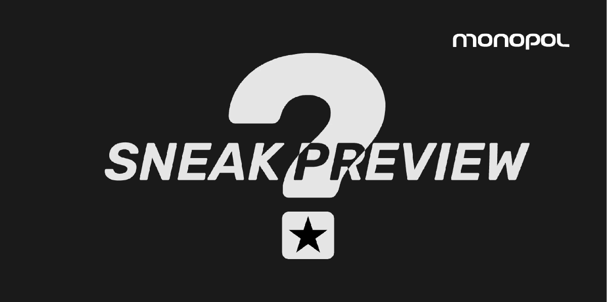 Sneak Preview graphic with a question mark for the secret film