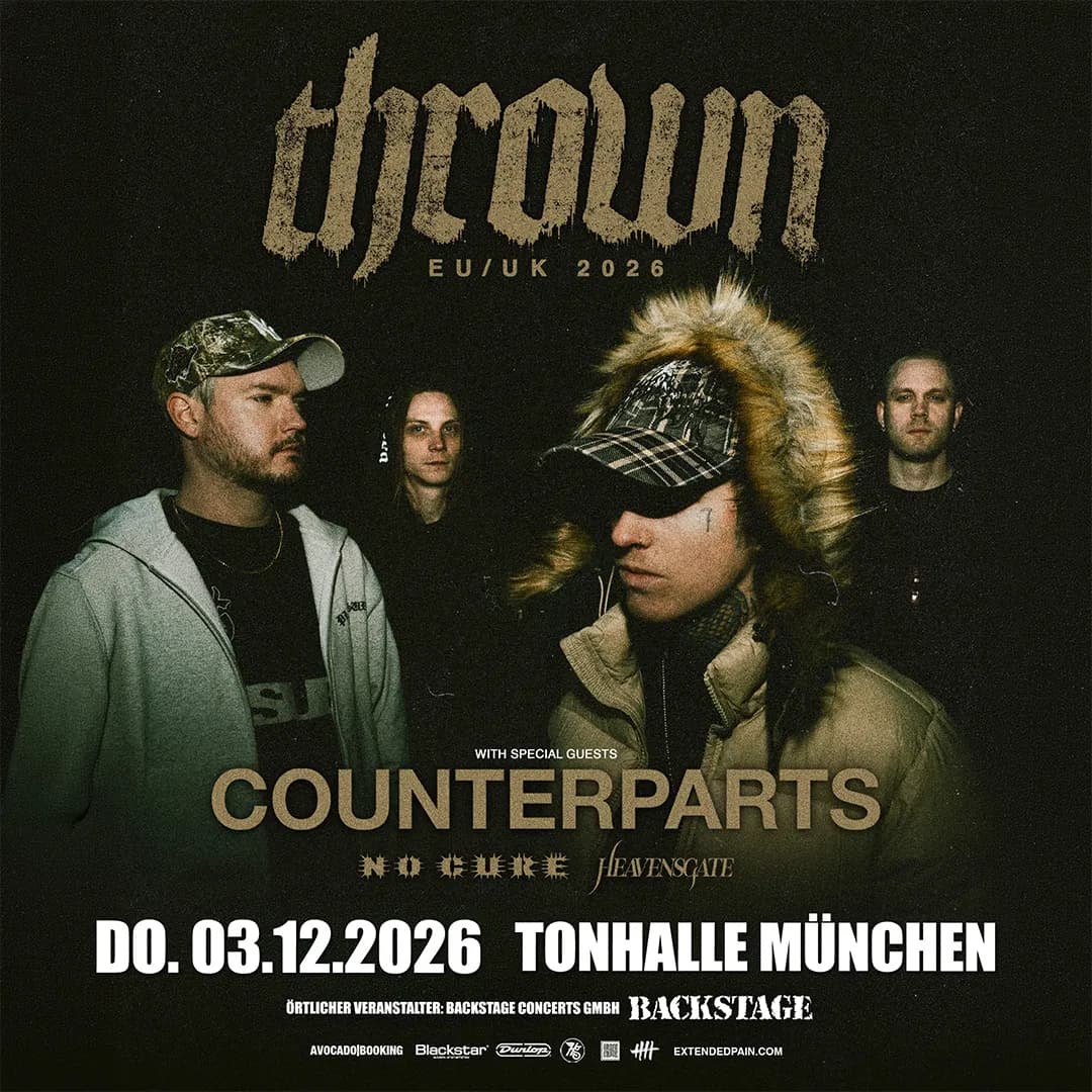 Poster for THROWN EU/UK Tour 2026 at TonHalle.