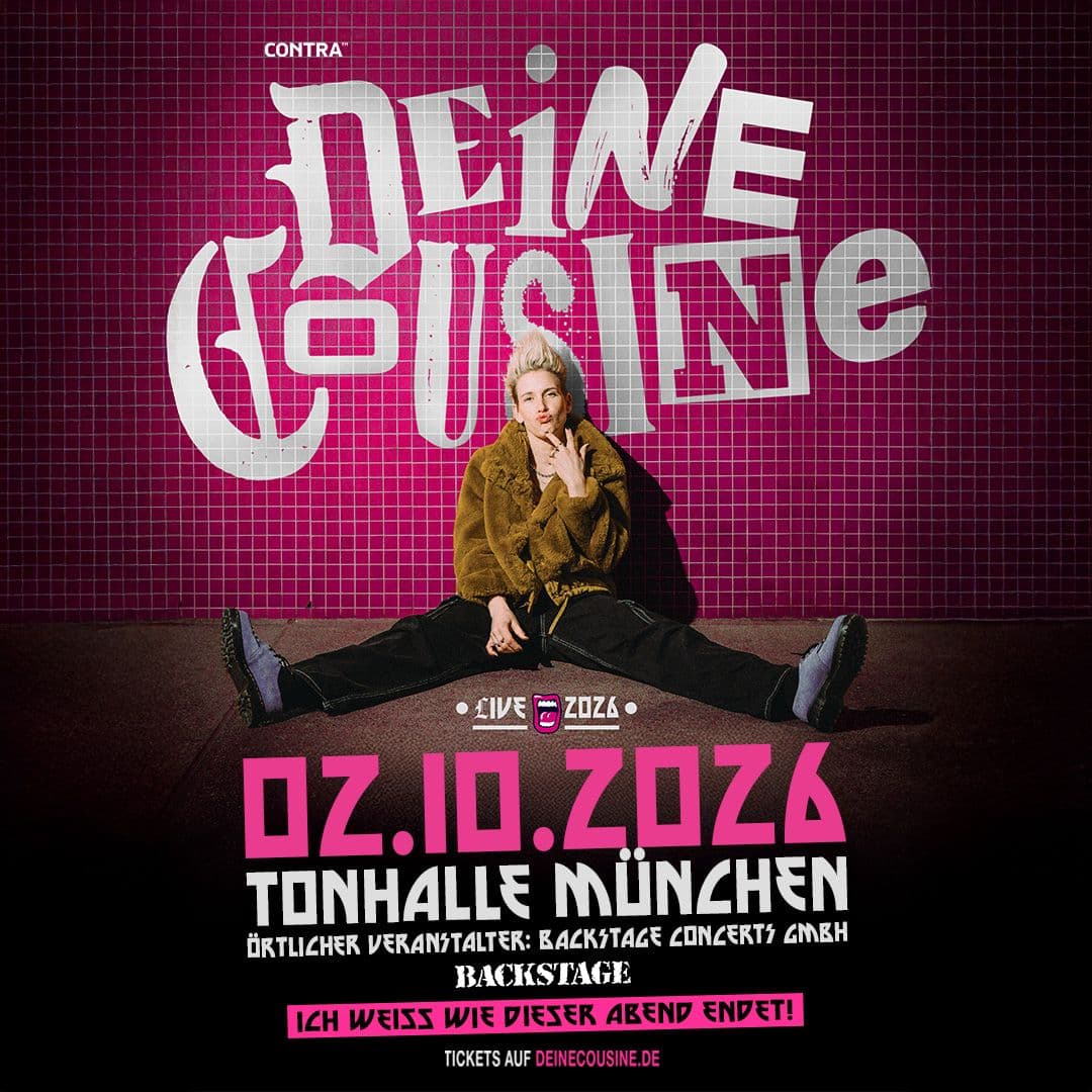 Poster for Deine Cousine Live 2026 at TonHalle.