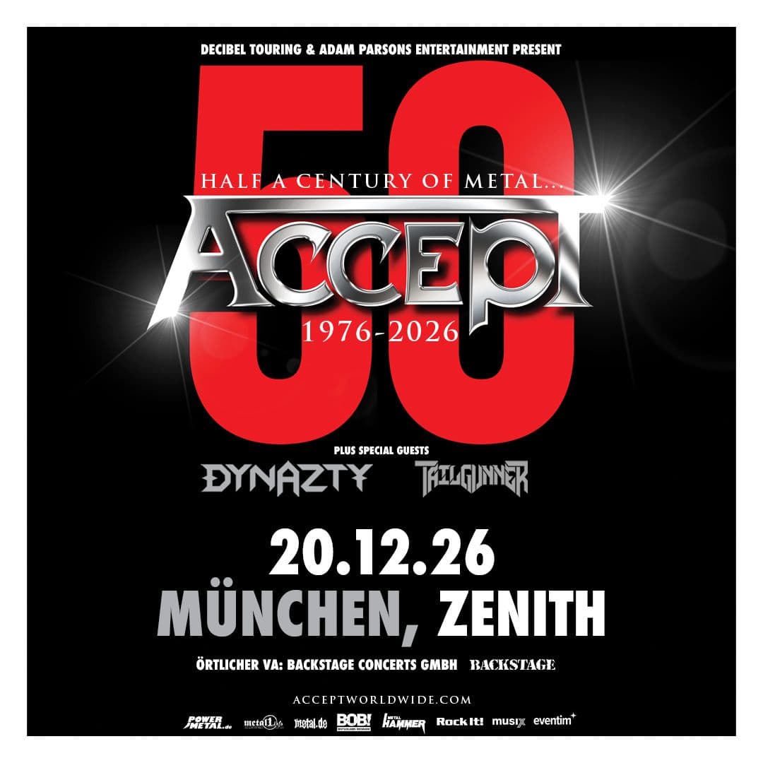 Poster for Accept 50th Anniversary Tour 2026 at Zenith.