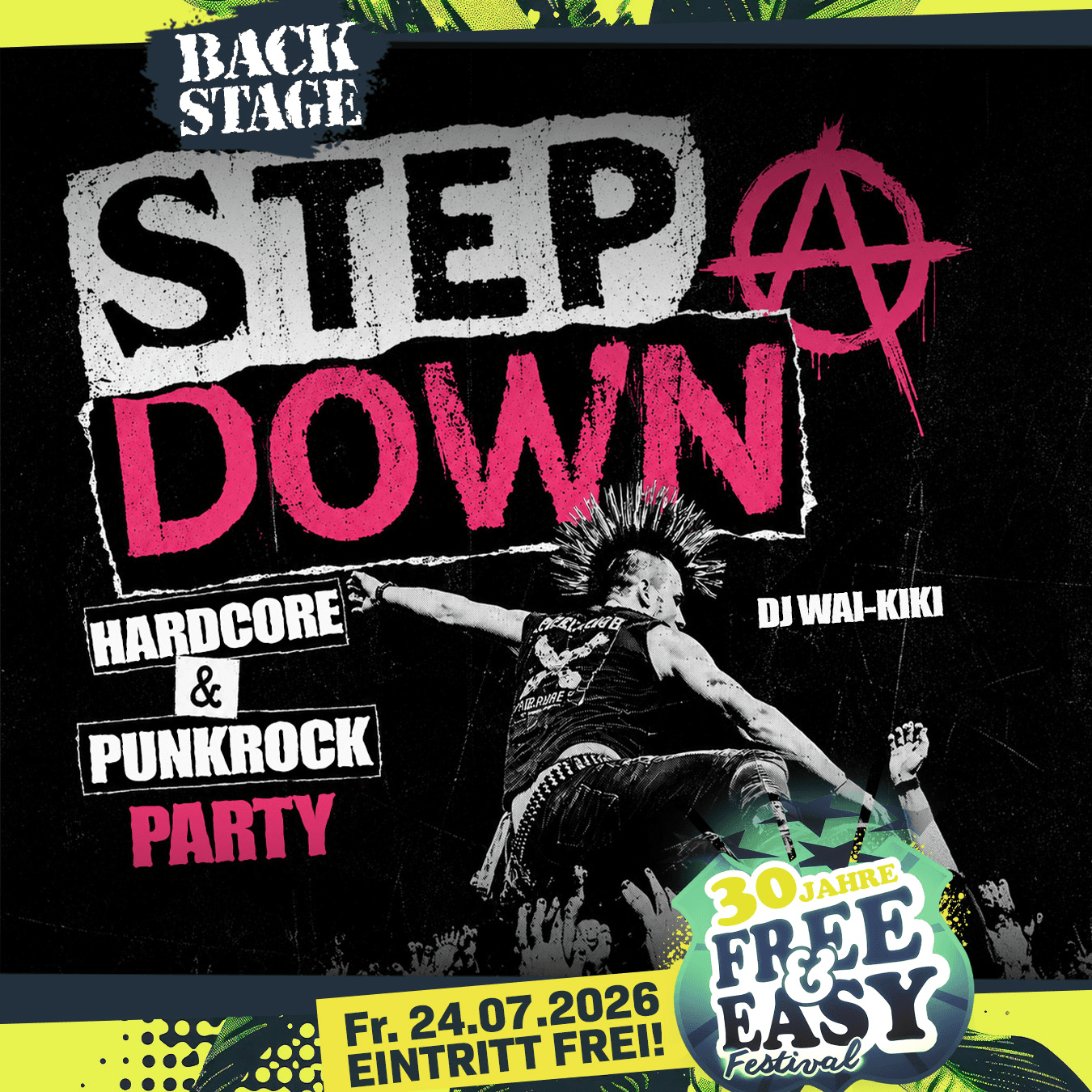 STEP DOWN mit DJ WAI-KIKI | Free&Easy 2026 event poster