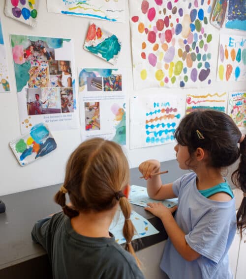 Children's artwork image for the iz art exhibition workshop.