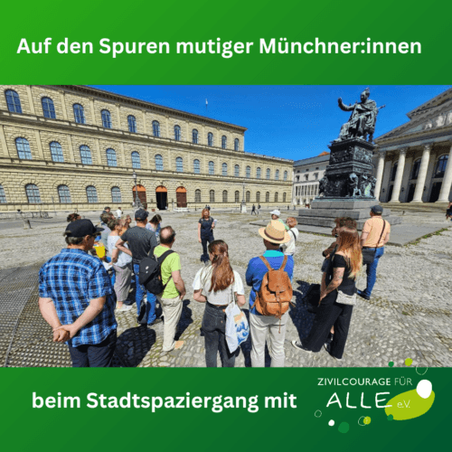 Graphic for the Munich civil courage city walks.