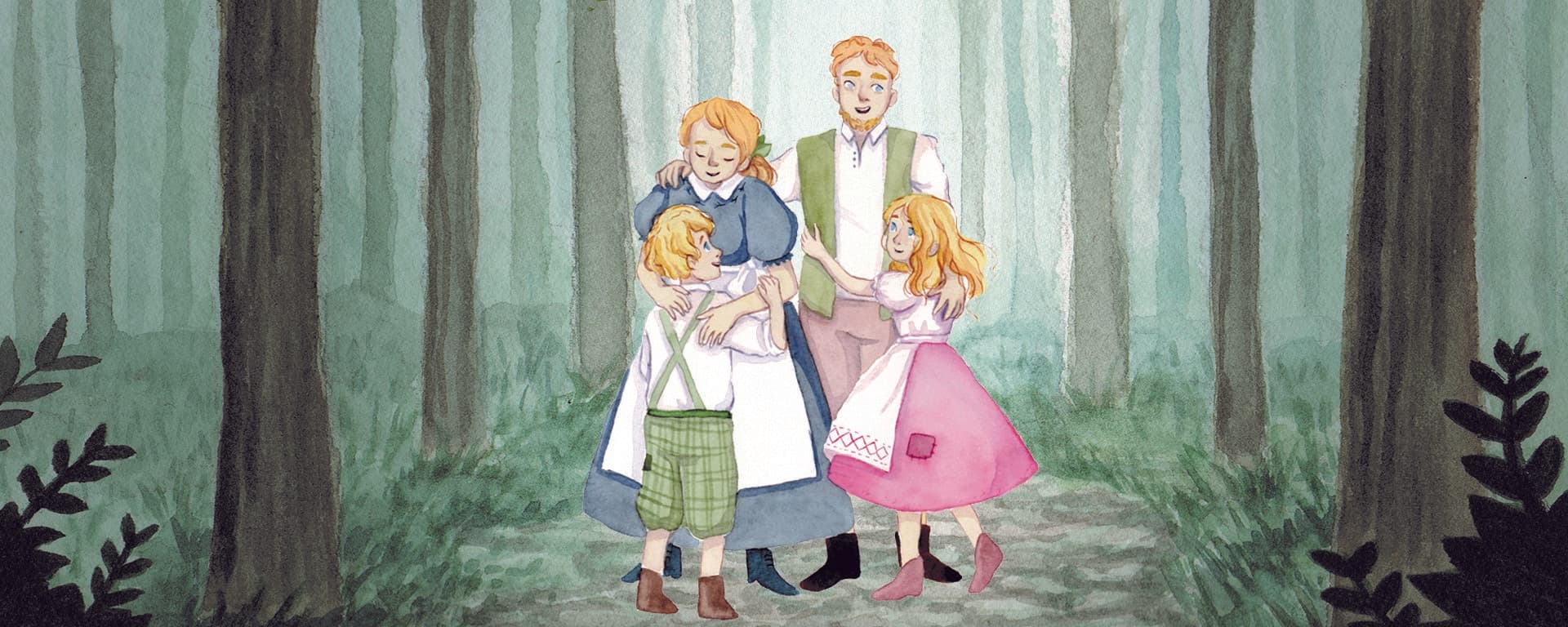 Puppet figures of Gretel and Hänsel from the family opera