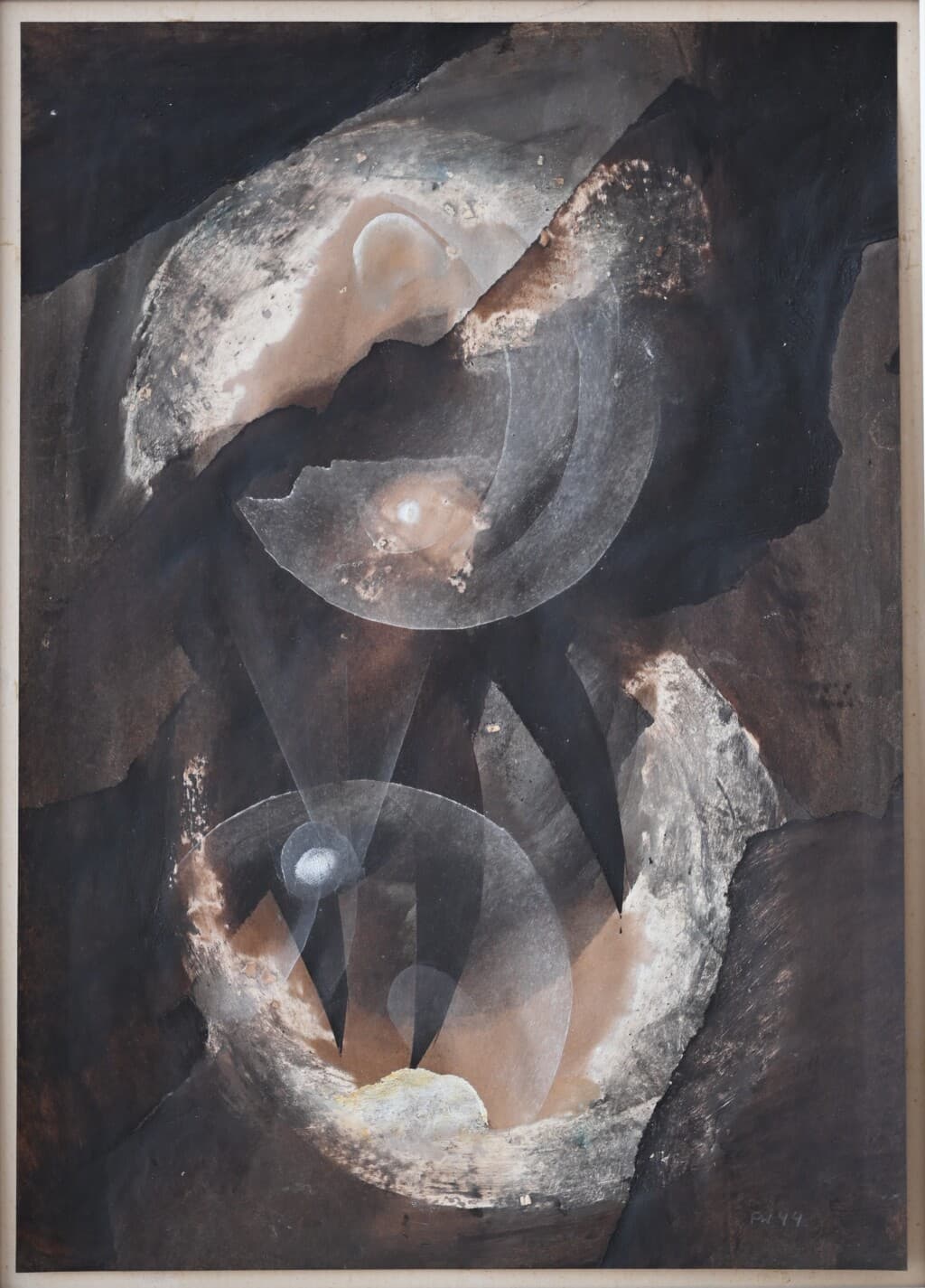 Abstract drawing by Fritz Winter from the Triebkräfte der Erde series