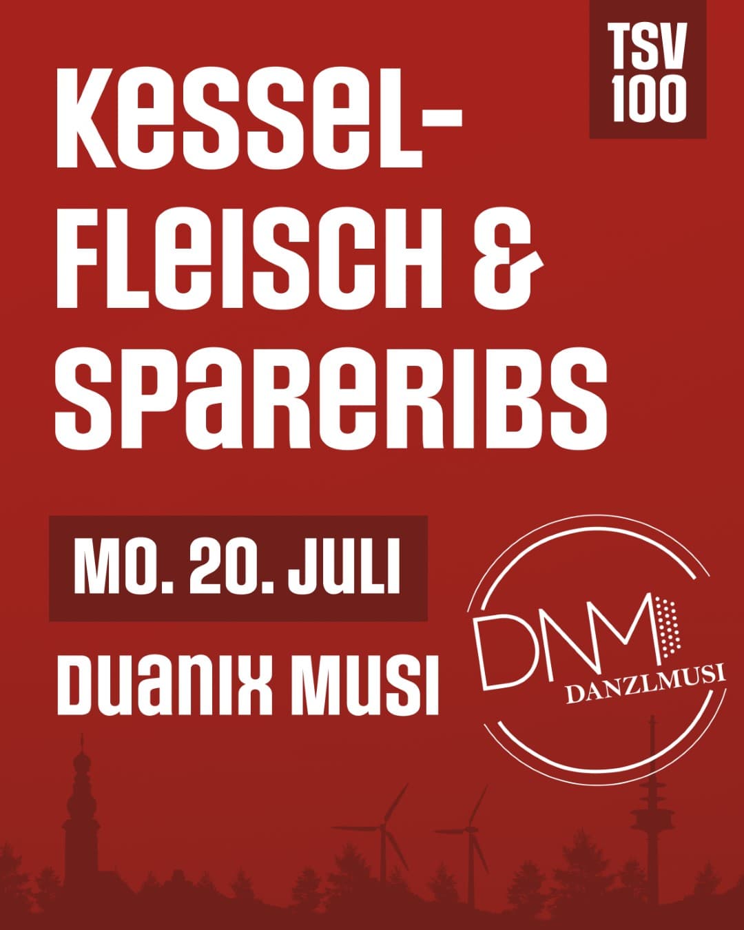 Poster for the Kesselfleisch and spareribs finale at TSV Schnaitsee